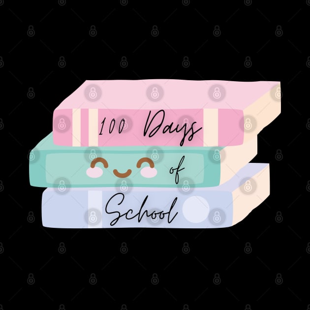 100 Days of school pastel kawaii books by PixieMomma Co