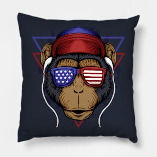 Monkey America flag Pillow