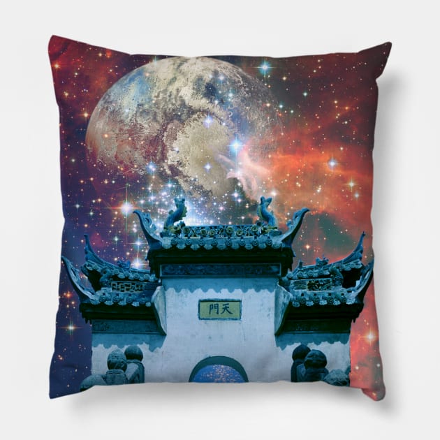 Tokyo Space Outer Galaxy Pillow by JeffDesign