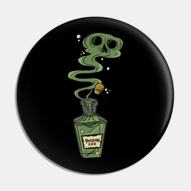 Poison Bottle Pin by MelissaKleynowskiArt