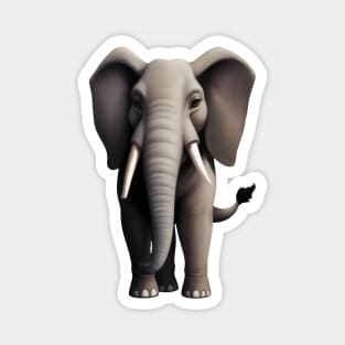 Majestic Elephant in Dark Mode - Unique Wildlife Art Magnet