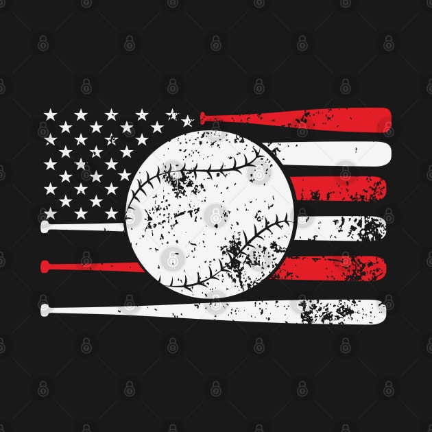 US Flag Baseball Proud and Patriotic Player by jonathanptk