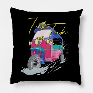 Tuk Tuk Illustration Pillow