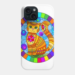Stained Glass Adorable Cat Phone Case