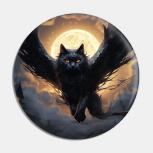 Cat and the Moon Pin