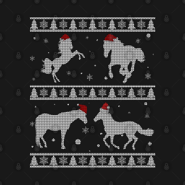 Santa Hat Horses by Sleazoid