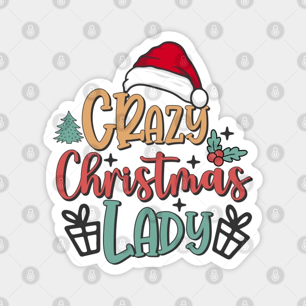 Crazy Christmas Lady Retro Magnet by JDVNart