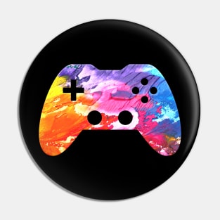 Abstract Splatter Paint - Gaming Gamer Abstract - Gamepad Controller - Video Game Lover - Graphic Background Pin