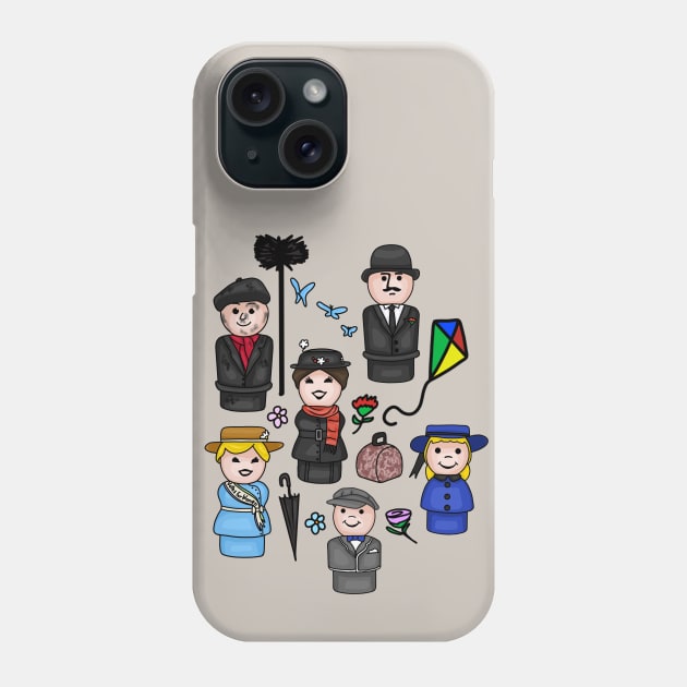 Mary Poppins All-Over Print Phone Case by Slightly Unhinged