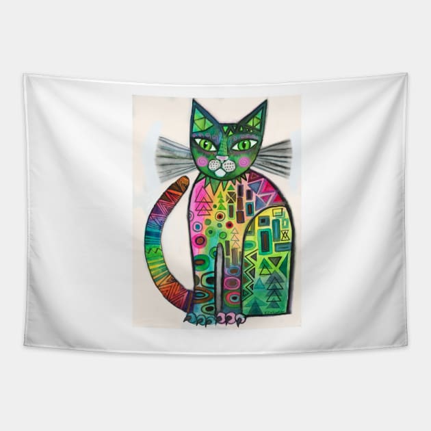 Klimt Cat Tapestry by karincharlotte