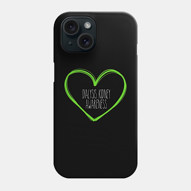 Dialysis Kidney Awareness Heart Support Phone Case by MerchAndrey