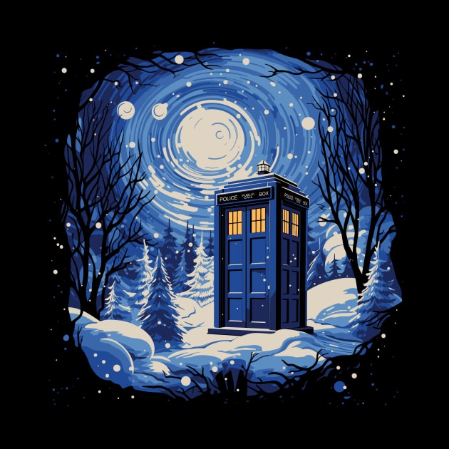 Tardis in the Snow by DesignedbyWizards