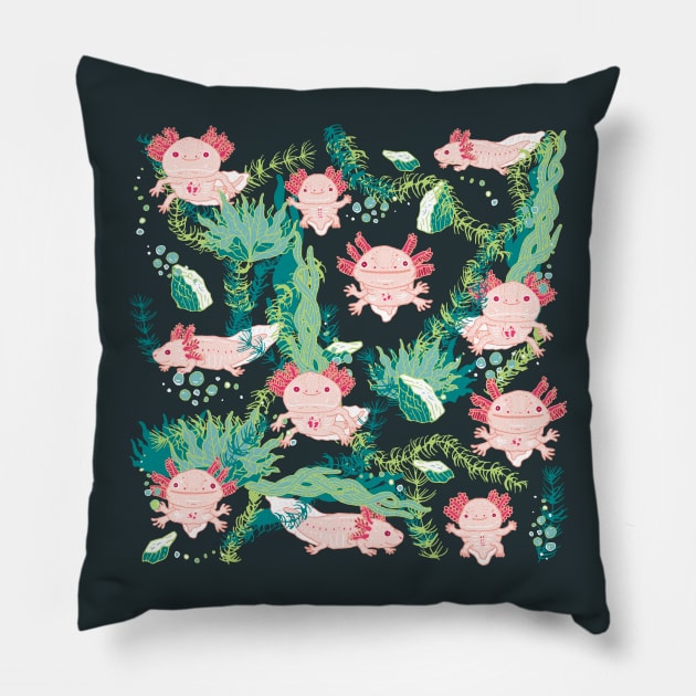 Baby Axolotl Pillow by nokhookdesign