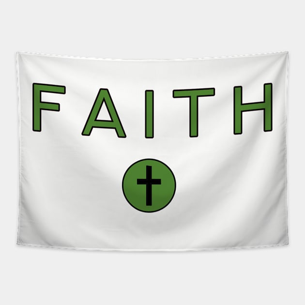 Faith - Christian Symbol and Text Tapestry by SpitfireCreates