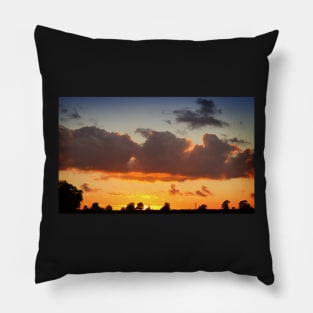 Orange Sunset with Trees Pillow