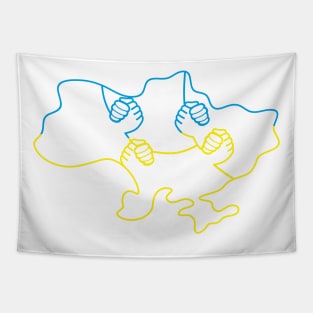 The power of unity.  Ukrainian unity Outline Tapestry