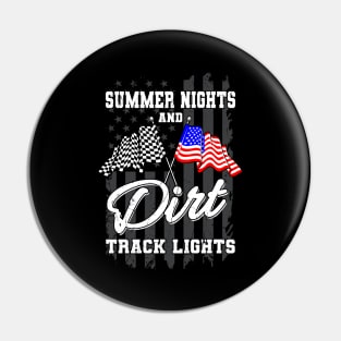 Summer Nights Dirt Track Lights Racing Pin