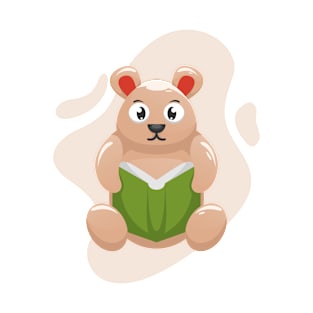 Bear Reading Book T-Shirt