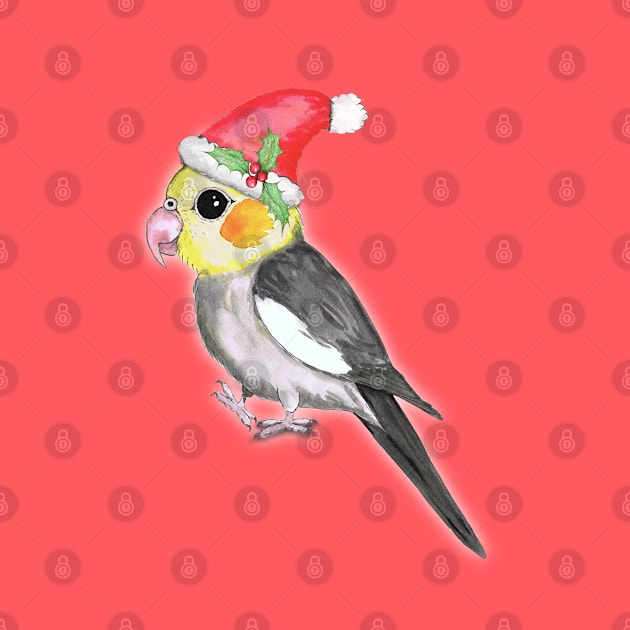 Christmas cockatiel by Bwiselizzy