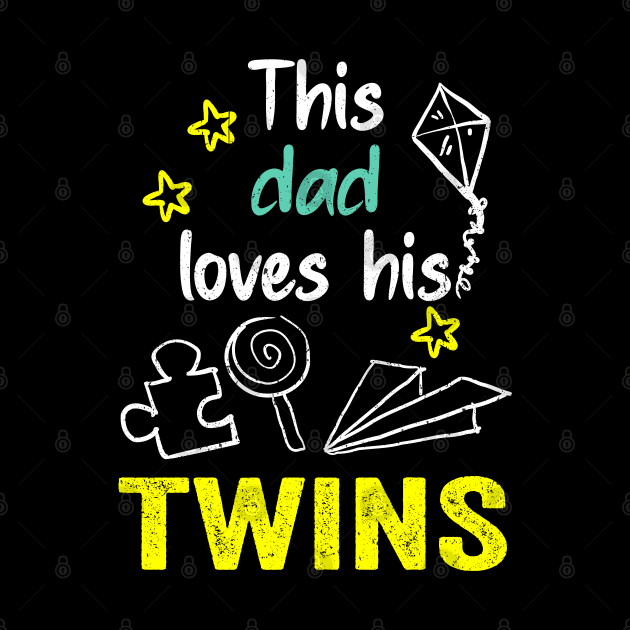 This dad loves his twins hand drawing illustrations by PositiveMindTee