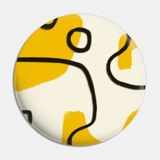 Yellow and Black Abstract minimal Pin