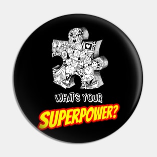 Autism Superhero T-Shirt Pin