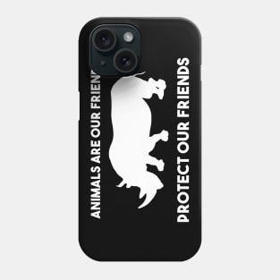 protect our friends - rhino Phone Case