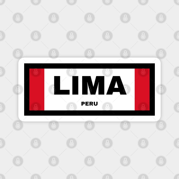 Lima City in Peruvian Flag Magnet by aybe7elf