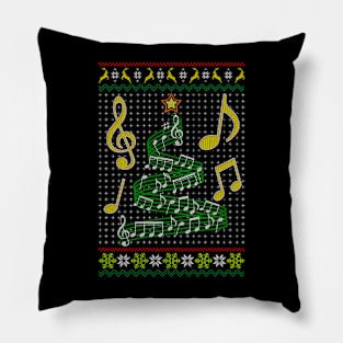 Musical Note Christmas ugly sweater Classical music lover Pillow