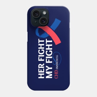 Her Fight, My Fight – CHD Awareness with Red & Blue Ribbon Illustration Phone Case