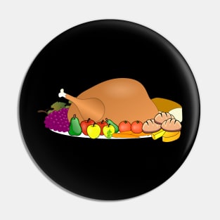 Thanksgiving Turkey Feast & Fruits Pin