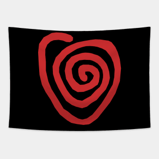 Red Heart Scarlet  Spiral Hand Drawn Tapestry