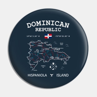 Dominican Republic Map Flag Santo Domingo Capital Pin