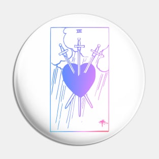 3 of Swords - Bi Pride - Tarot Pin