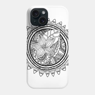 Lineart zentangle mandala Phone Case