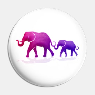 Pretty Pastel Momma and Baby Elephant Pin