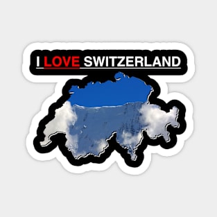 I Love Switzerland Snow Capped Mountain Magnet