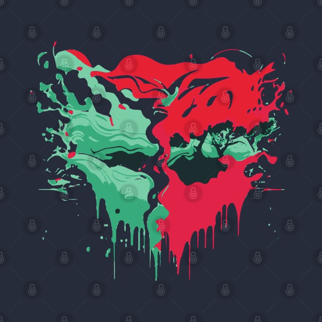 Rorschach Inkblot Watermelon Summer Art by Holisticfox