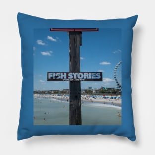 Fishing stories Told Here Pillow