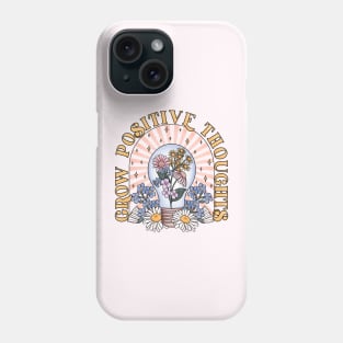 Grow positive thoughts floral lightbulb Phone Case