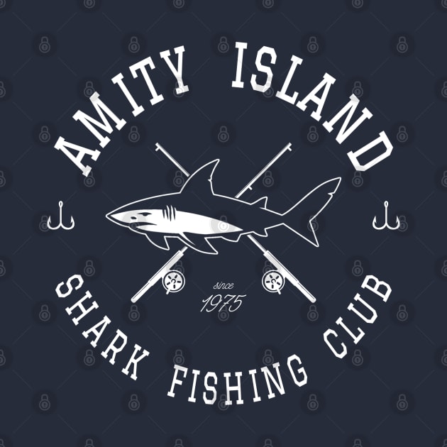 Amity Island Shark Fishing Club White by AngryMongoAff