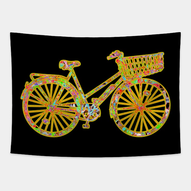 Bicycle Happy Basket Tapestry by crunchysqueak