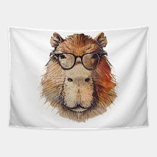 Chill Master with Specs: The Coolest Capybara Around! Tapestry