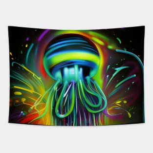 Neon Depths Tapestry