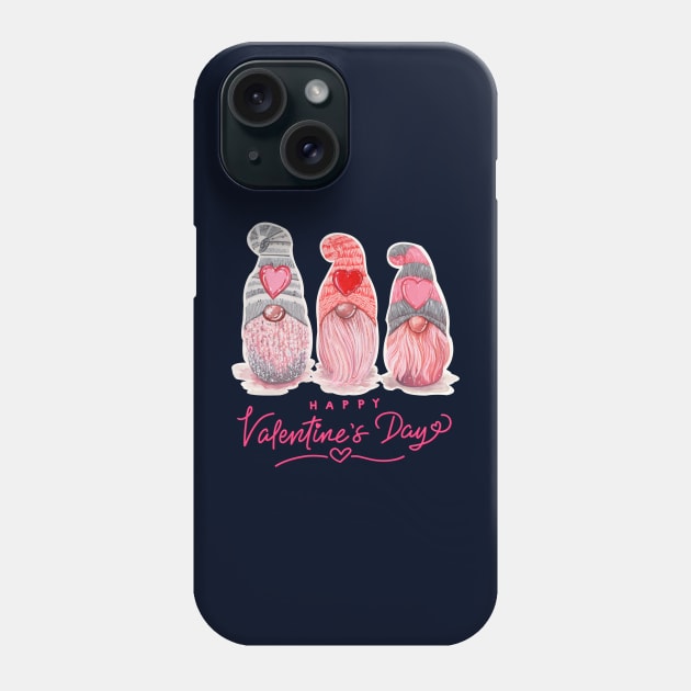 Happy Valentines Day Gnomes Phone Case by Illustradise