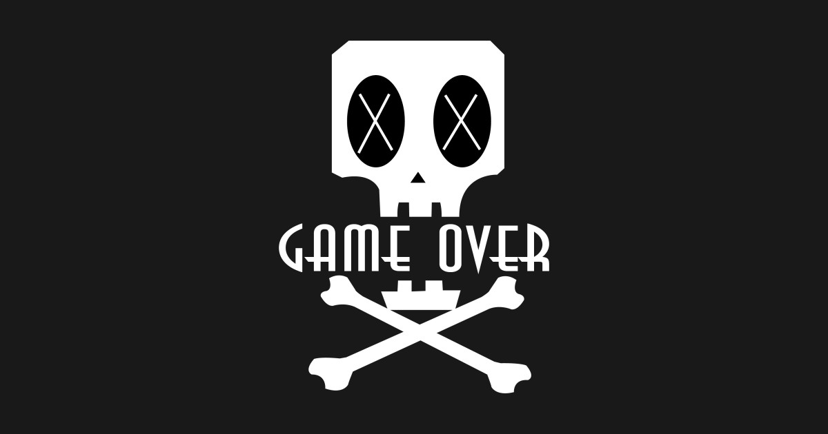  Game  over  Skull  Video Game  Sticker TeePublic