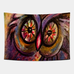 Whimsical Owl Painting Tapestry