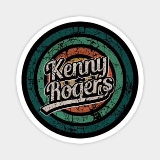 Kenny Rogers // Retro Circle Crack Vintage Magnet