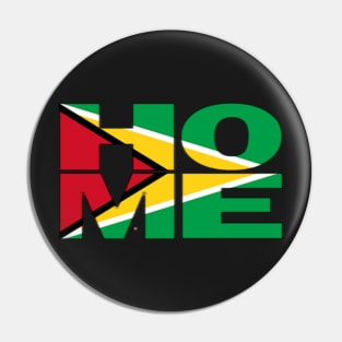 Guyana Flag Collection Spelling HOME - Guyanese - Soca Mode Pin