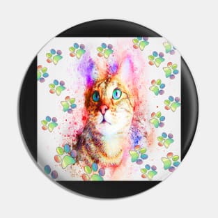 Cat Lover Gifts, Cat Lover Cat Mom Paw Print Gifts Pin